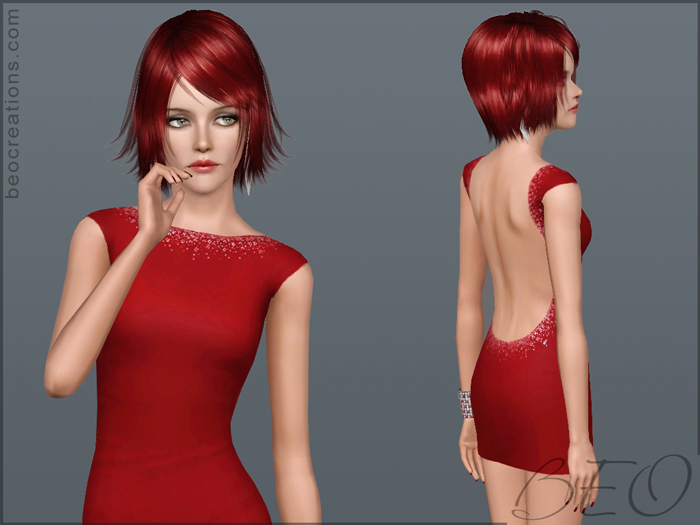 Mini dress with crystals for Sims 3 by BEO